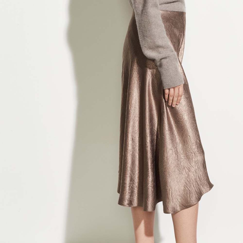 Vince Silk Midi Skirt Size L